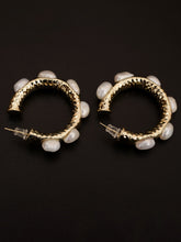 Load image into Gallery viewer, Pearl Hoop Earrings

