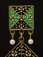 Load image into Gallery viewer, Patterned Square Earrings

